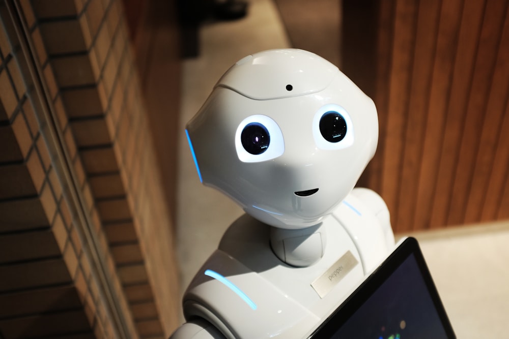 A small friendly humanoid robot used for teaching.